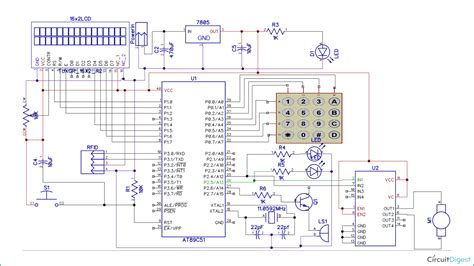 rfid based security system using pic16f877a|pic16f877a interfacing circuit diagram.